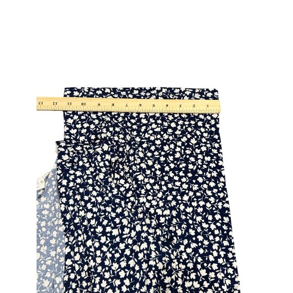 Kaleigh Womens Navy White Floral Jumpsuit Size M Womens V-Neck Ruffle Sleeve - Picture 6 of 10